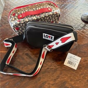 Brighton Black and Red LOVE Crossbody Bag with Accessory Bag Incl!!